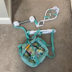 Infantino Teal and White Baby Jumper